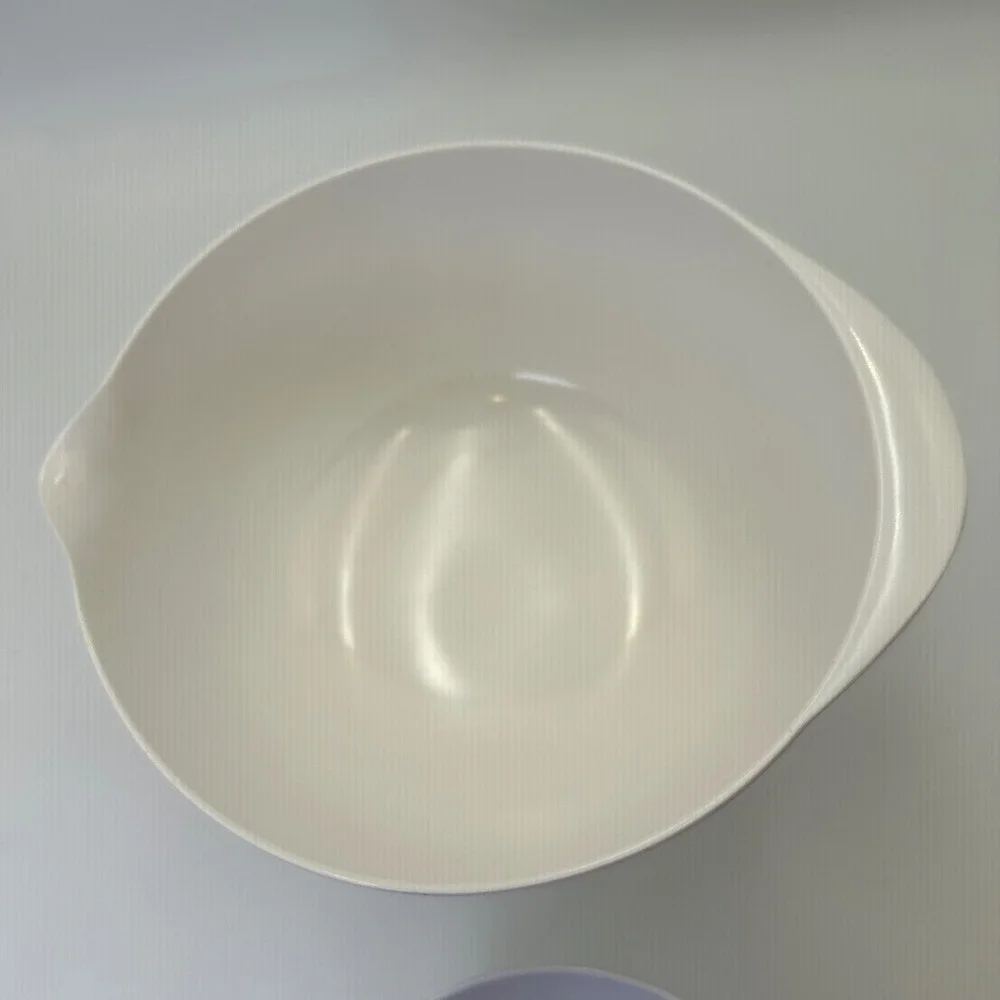 Vintage Dansk Set of 2 Pouring Minimalist White Melamine Nesting Mixing Bowls
